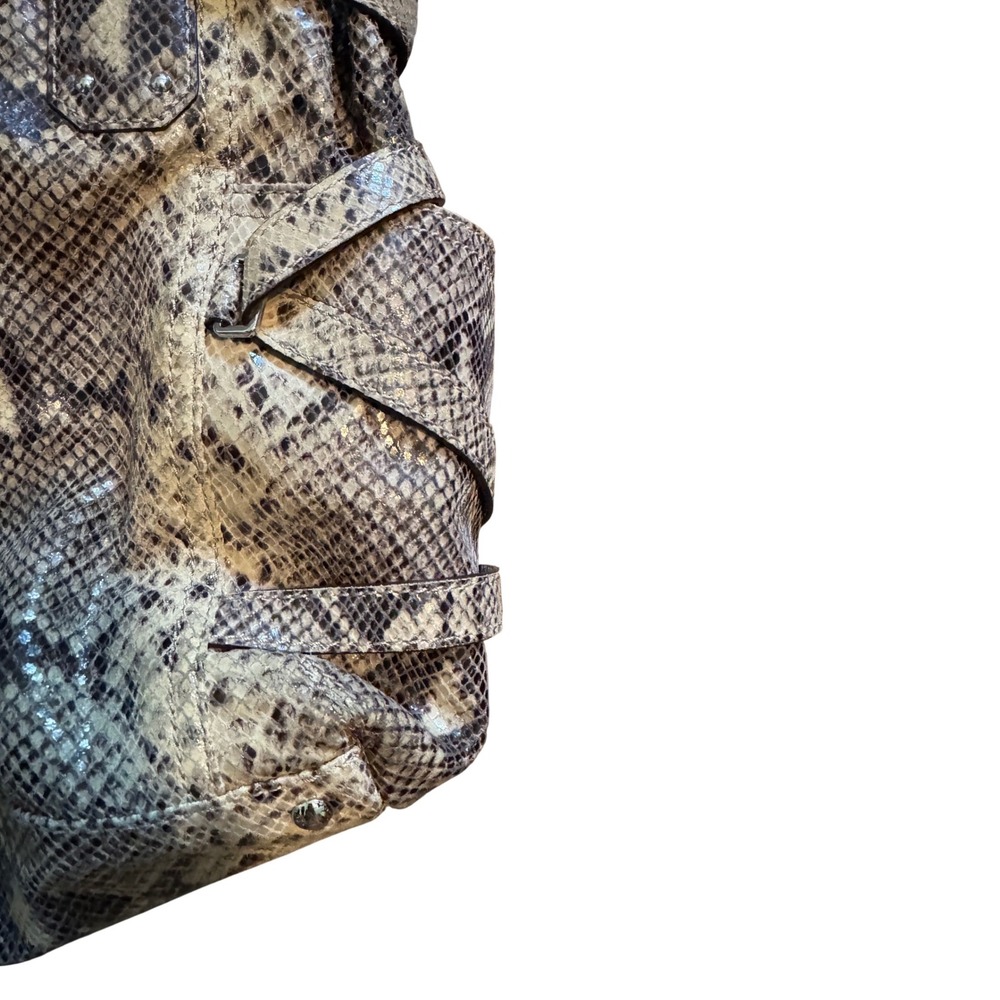 Michael Kors Y2K Gansevoort Shoulder Tote Bag Faux SnakeSkin Leather - Picture 4 of 12